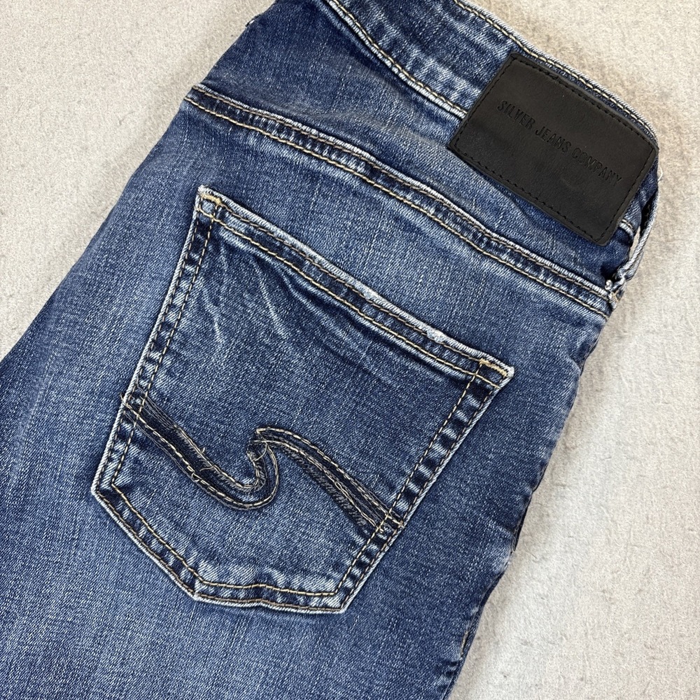 Silver Jeans Co Allan Classic Fit Straight Leg Dark Wash Blue Denim W30 L34